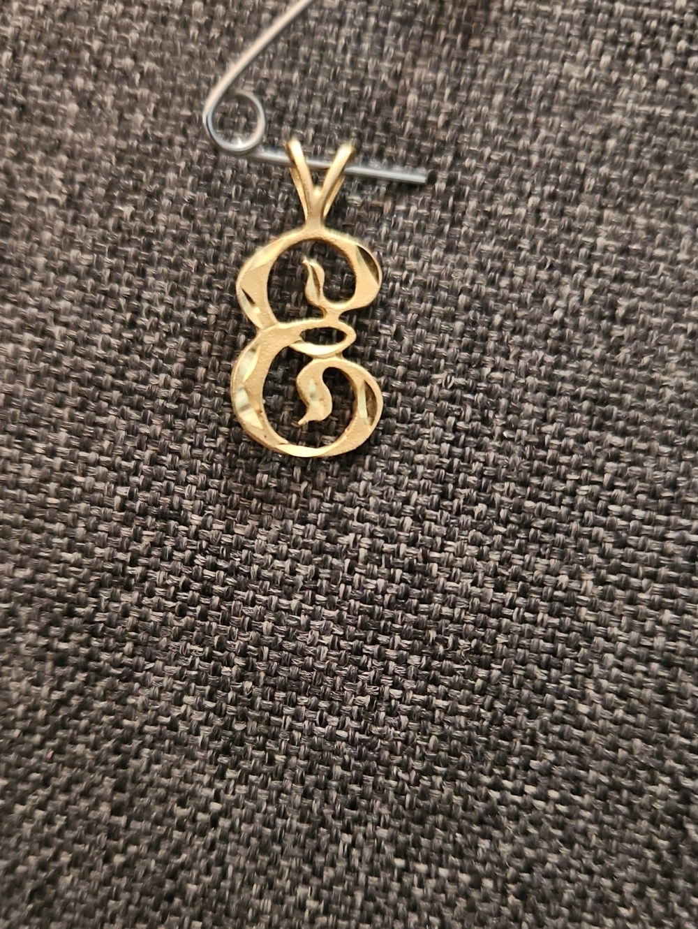 Gold Initial 'E' Pendant Necklace - Elegant Script Charm